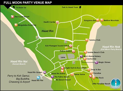 Full Moon Party Map – Koh Phangan Thailand