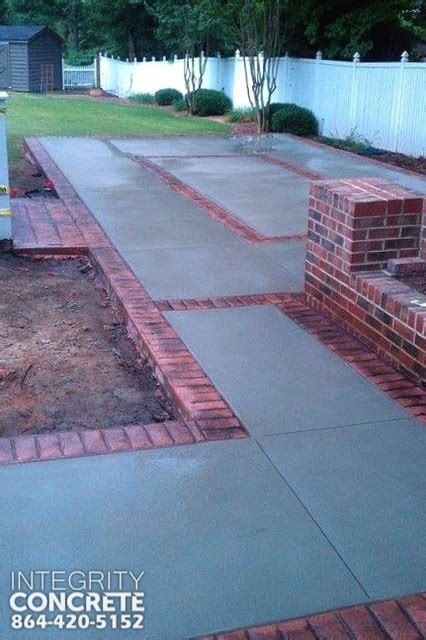 Stamped concrete brick border - Traditional - Patio - Charlotte - by Integrity Concrete, LLC