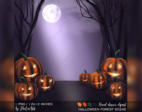 Halloween Scene Clipart Pumpkin Clipart Halloween Clipart - Etsy