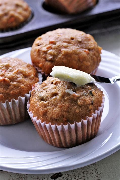 Zucchini Carrot Oatmeal Muffins - My Recipe Treasures