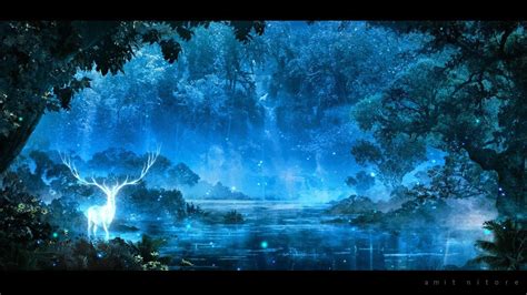 ArtStation - mystic forest_at night, Amit Nitore | Night forest ...