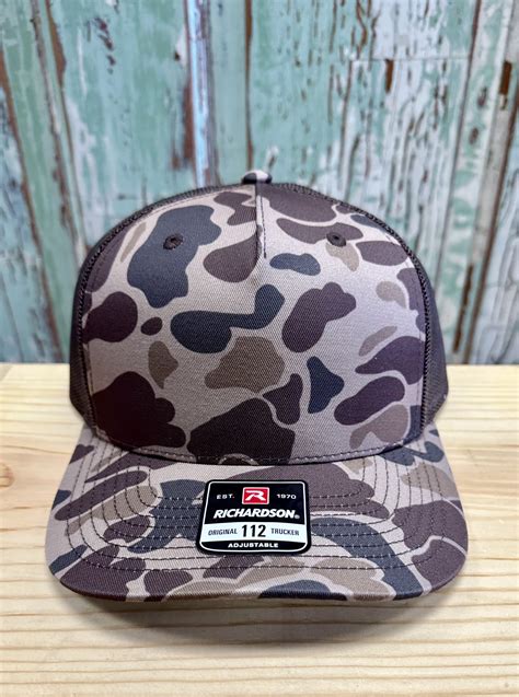 Richardson 112PFP Trucker Hat Bark Duck Camo/Brown Blank – AG Outfitters NC