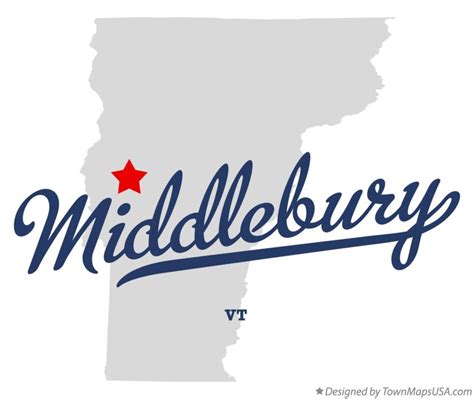 Map of Middlebury, VT, Vermont