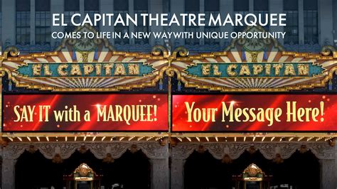 El Capitan Theatre Marquee Comes To Life In a New Way with Unique Opportunity