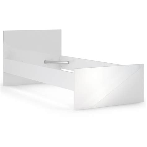 Florence Single White High Gloss Wooden Bed Frame | Wilko