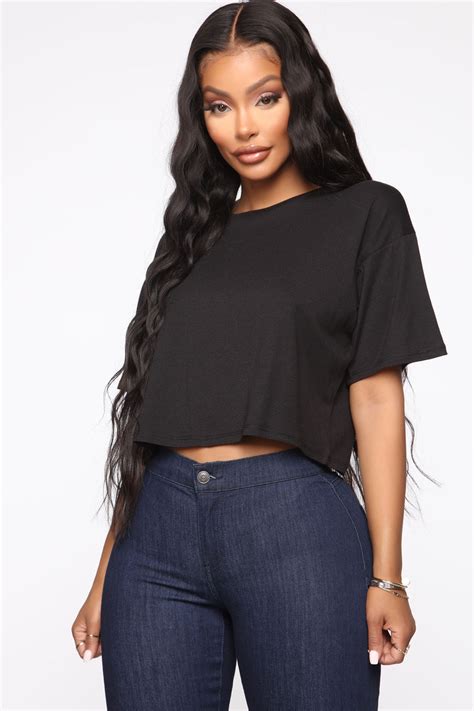 Leslie Cropped Tee - Black | Fashion Nova, Basic Tops & Bodysuits | Fashion Nova