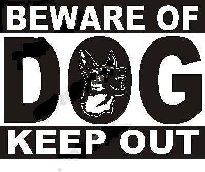 BEWARE OF THE DOG KEEP OUT DECAL STICKER - Gympie Stickers