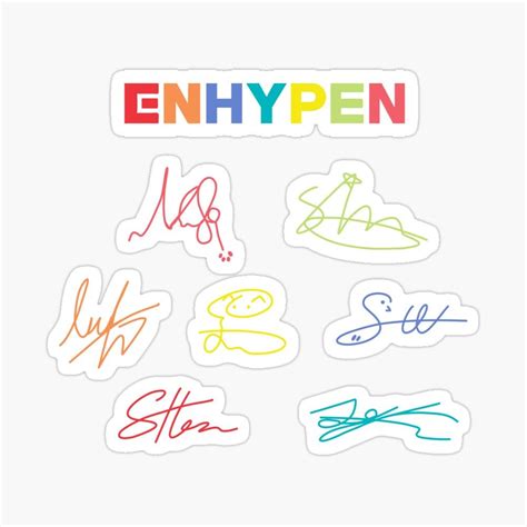 ENHYPEN logo with signature pack (color ver.) Sticker by yeasitrus ...