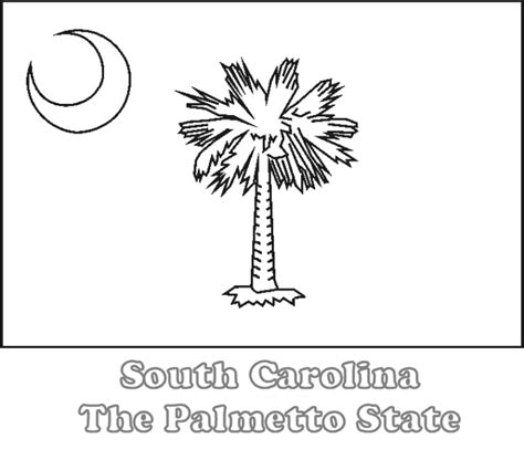 Large, Printable South Carolina State Flag to Color, from NETSTATE.COM