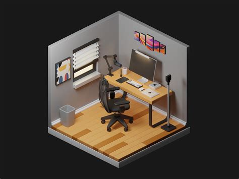 3D Desk Setup by Iconfield Studio on Dribbble