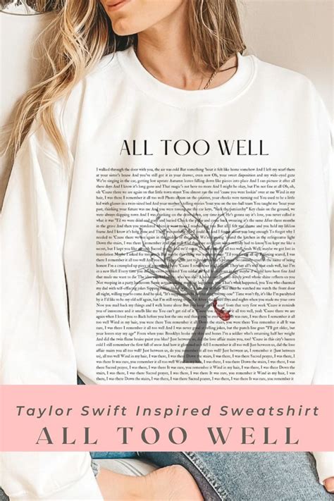 All Too Well Lyric Sweatshirt, Red Taylors Version Album, All Too Well ...