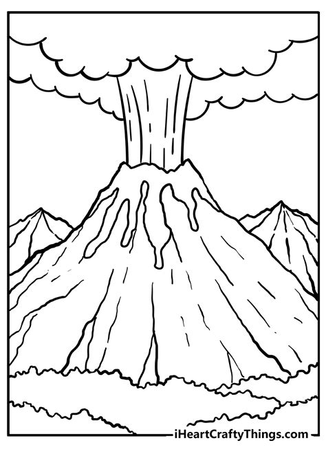 Volcano Coloring Page