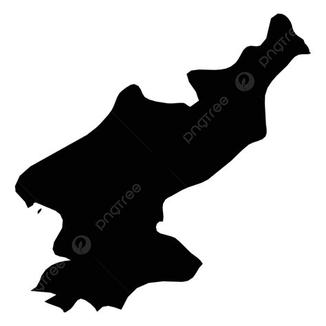 North Koreablack Map Silhouette Detail Cut North Korea Map Vector, Detail, Cut, North Korea Map ...