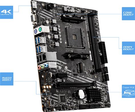 MSI A520M PRO-VH AMD AM4 DDR4 USB 3.2 Gen 1 HDMI mATX Motherboard