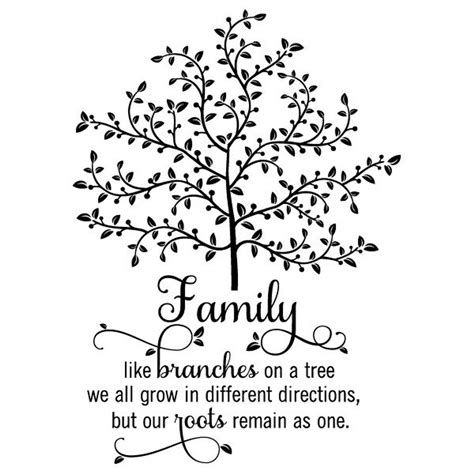 Wall Quote Decal Family Tree With Roots Branches Home Wall Art Vinyl Decal - Etsy | Family tree ...