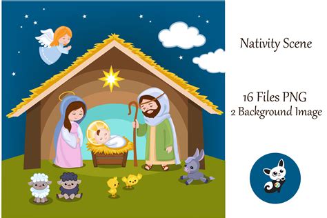 Christmas Manger Scene Clip Art