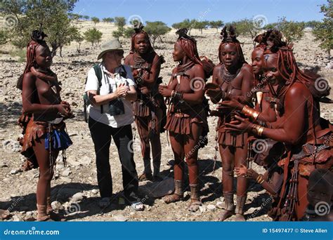 Tourist And Himba Nomadic Tribe - Namibia Editorial Photo ...