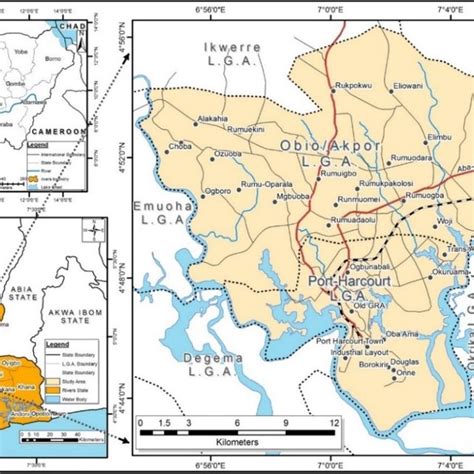 Map of Port Harcourt metropolis (Abio-Akpo and Port Harcourt LGAs) | Download Scientific Diagram