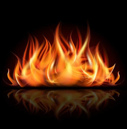 Realistic flame with black background vector 02 free download