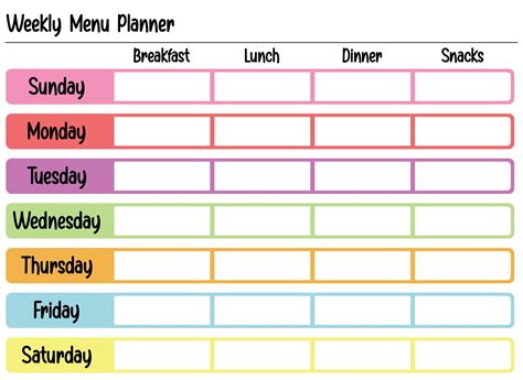 Meal Planning Printable Forms - Printable Forms Free Online