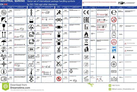 Package marking Vector set 50 pcs official ISO 7000 package handling icons symbols Package ...