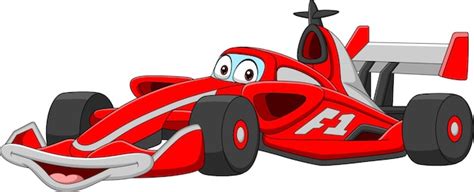 Premium Vector | Cartoon smiling formula racing car mascot