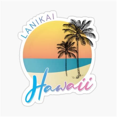 "Lanikai Hawaii Surfing Beach Essential " Sticker for Sale by bartberhadz | Redbubble