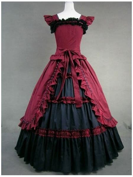 Red and Black Vintage Gothic Victorian Dress - Devilnight.co.uk