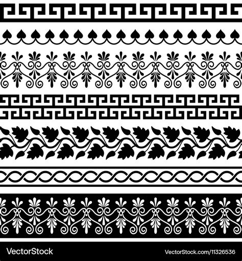 Ancient greek pattern - seamless set of designs Vector Image