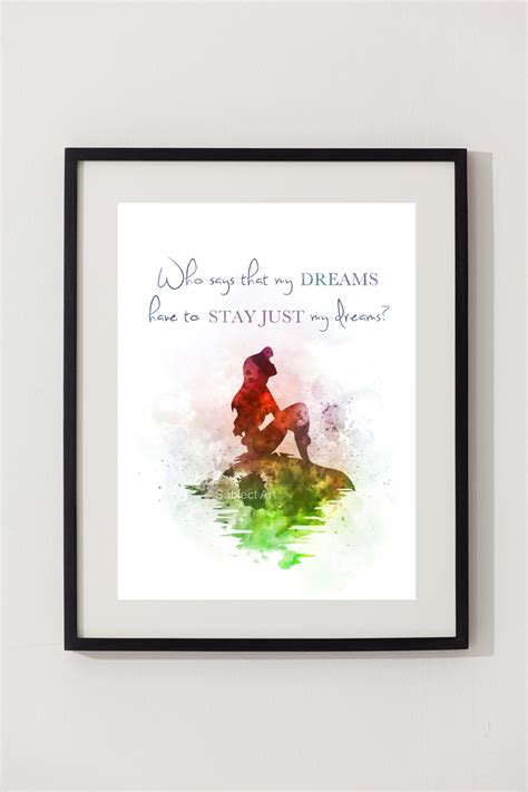 Ariel, The Little Mermaid Quote ART PRINT, Princess, Nursery, Gift ...