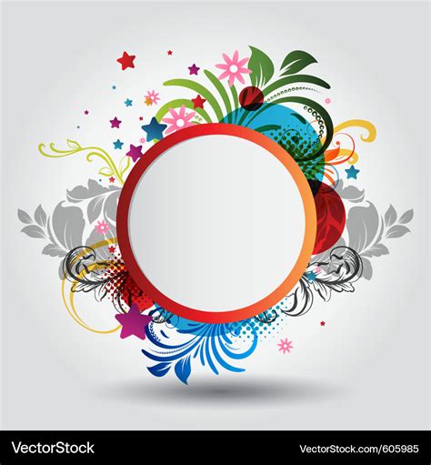 Floral circle background Royalty Free Vector Image