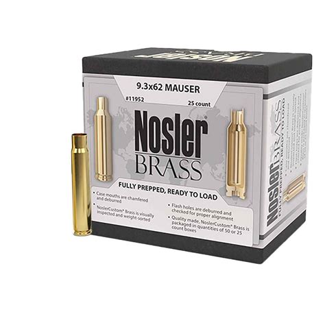 Nosler 9.3x62 Mauser Rifle Reloading Brass - 25 Count | Sportsman's Warehouse