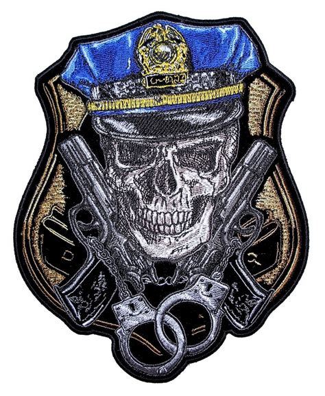 Biker patch cop skull