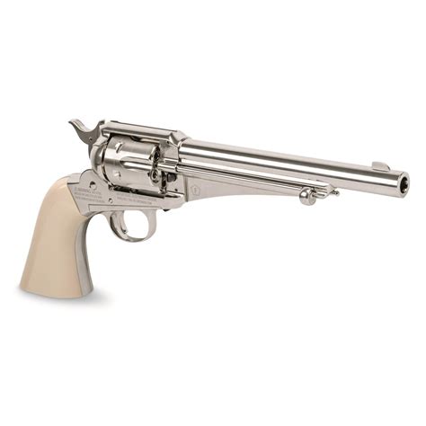 Crosman CO2 Replica Remington 1875 Single Action Army Revolver, 6" Barrel, Dual Caliber BB or ...