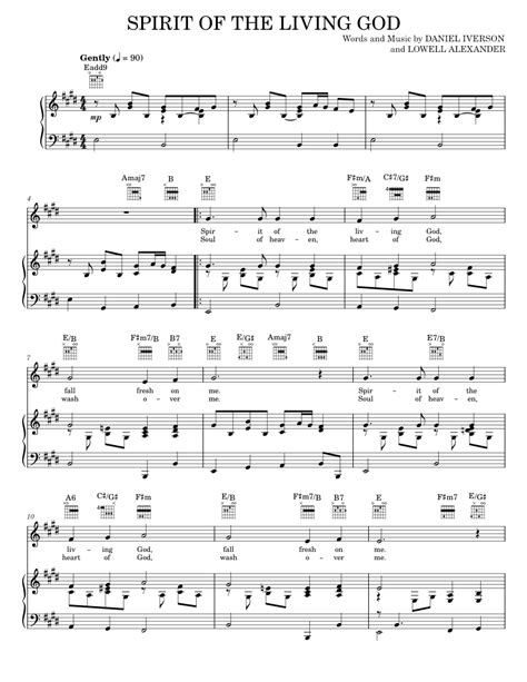 Spirit Of The Living God Sheet music for Piano, Vocals by Daniel ...