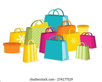 Vector Illustration Collection Colorful Shopping Bags Stock Vector (Royalty Free) 274177529 ...