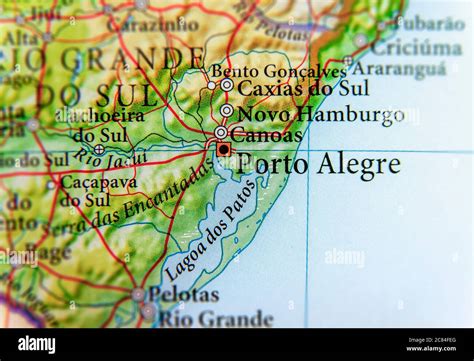 Geographic map of Brasil with Porto Alegre city Stock Photo - Alamy