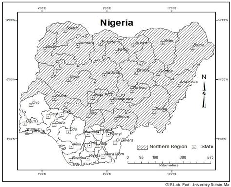 Map of Nigeria showing Northern Region. | Download Scientific Diagram