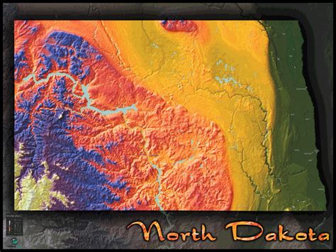 North Dakota Topo Wall Map by Outlook Maps - MapSales