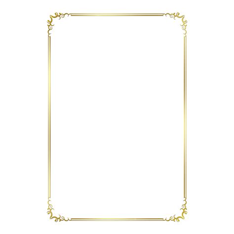 Gold A4 Paper Size Border Floral Corner, A4 Border, Gold Border, Frames ...