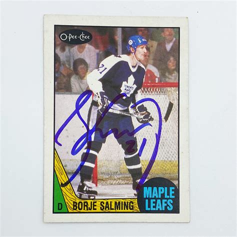 Borje Salming Autographed 1987 O-Pee-Chee Hockey Card - From Salming's Personal Collection - NHL ...