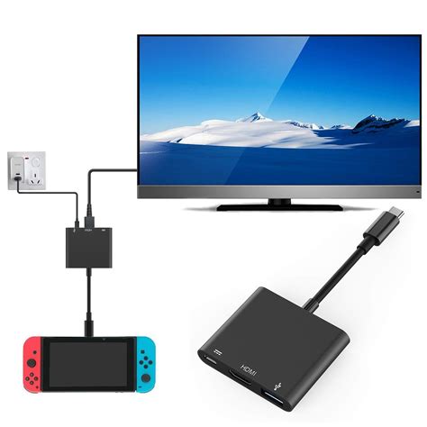 Amazon.com: HDMI Adapter for Nintendo Switch, USB-C Charging Cable Switch Hdmi Adapter Support ...