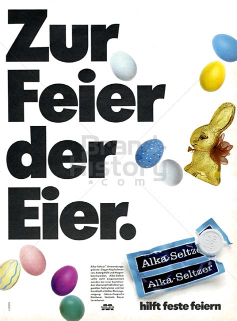 Alka-Seltzer - Zur Feier der Eier. Alka-Seltzer hilft feste feiern. | Brand-History