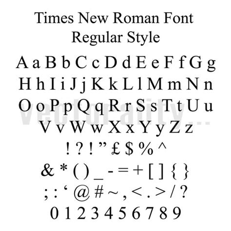 Times New Roman Font Bold Italic Style Alphabet Letters Vector Art File ...