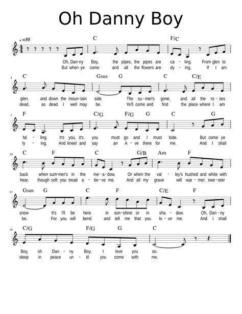 Oh danny boy con letra Sheet music for Piano (Solo) Easy | Musescore.com