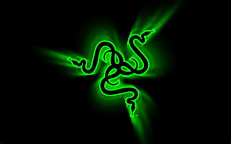 HD wallpaper: Razer logo, green, black, backgrounds, glowing ...