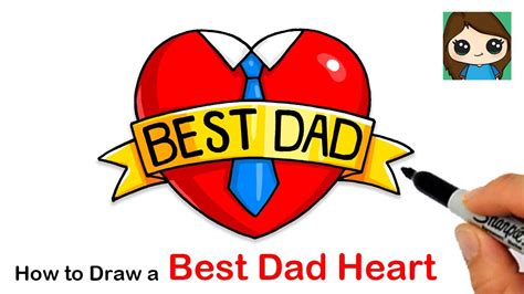 How to Draw a Best Dad Heart ️ | Father's Day Art - YouTube