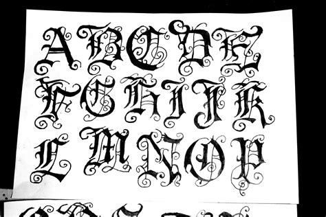 Fancy Gothic Calligraphy Alphabet