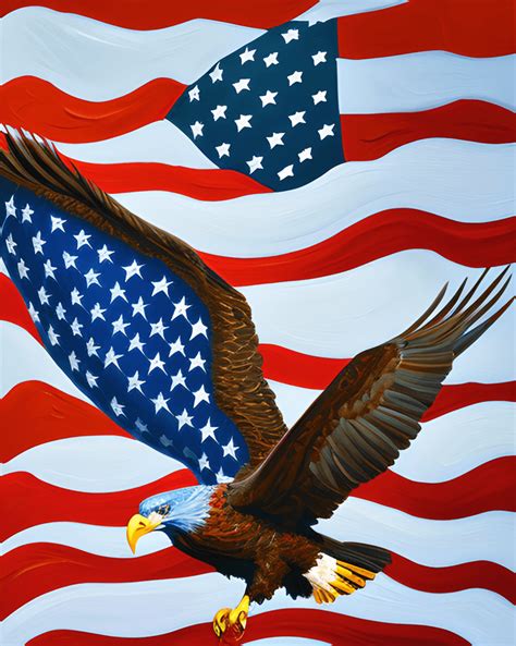 American Eagle Flag Graphic Hyper Realistic Intricate Detail Photograph ...