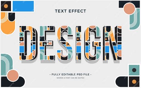 Premium PSD | Geometric shapes design text effect